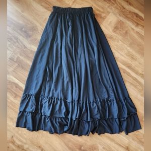Black Flamenco Skirt, Eurotard Dancewear, Size Girls Large